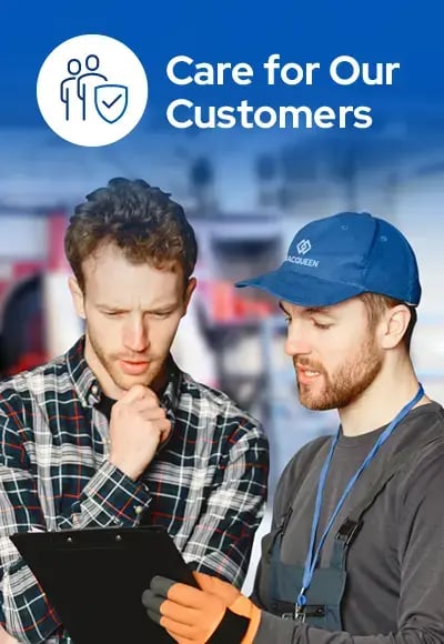 MacQueen Equipment team member providing customer support and service consultation for municipal equipment and fleet operations.