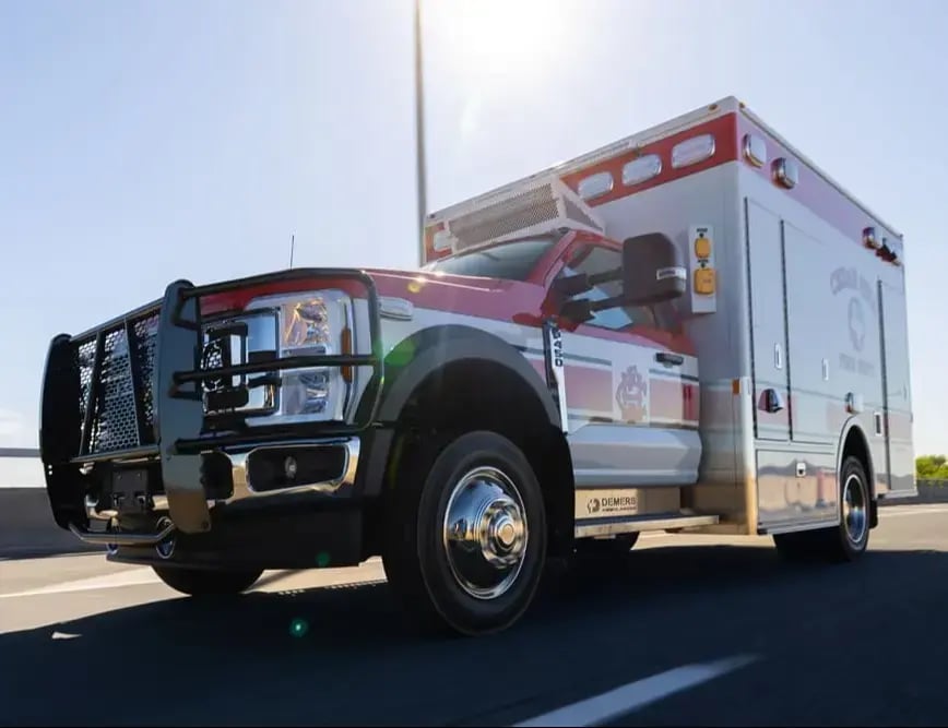 Demers MXP 153 Type I ambulance engineered for advanced patient care, superior crew ergonomics, and dependable emergency medical response.