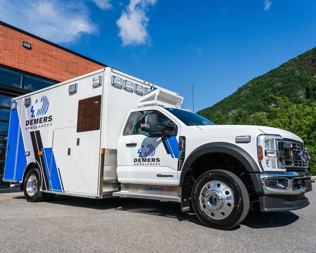 Demers MXP 170 DFE Type I ambulance designed for maximum interior workspace, advanced patient care, and dependable frontline EMS operations.
