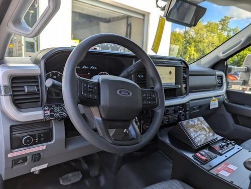 Drivers Seat of the Ford F450 chassis on the Demers MXP170E
