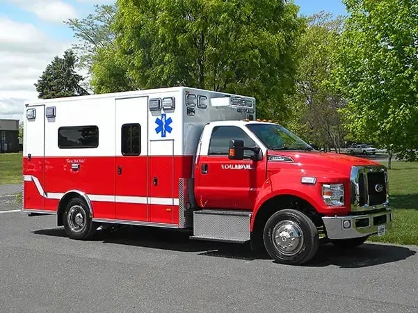 PL Custom Titan on a Ford F-650 medium-duty chassis engineered for high-demand EMS fleets and long-term operational performance.