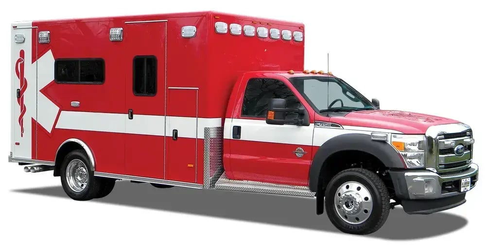 PL Custom Type 1 Classic ambulance on a Ford chassis, providing versatile emergency medical transport and patient care capabilities.