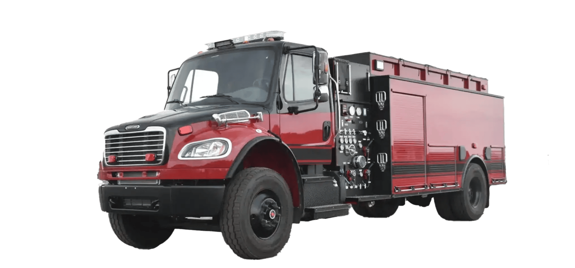 BME Water Tender Tahoe designed for high-capacity water transport and wildfire support, featuring a durable chassis, large water tank, and emergency response equipment.