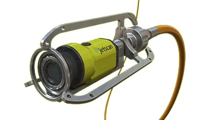 JetScan sewer inspection camera used for CCTV pipeline inspections, providing high-resolution video to inspect underground sewer lines, storm drains, and wastewater infrastructure for maintenance and condition assessment.