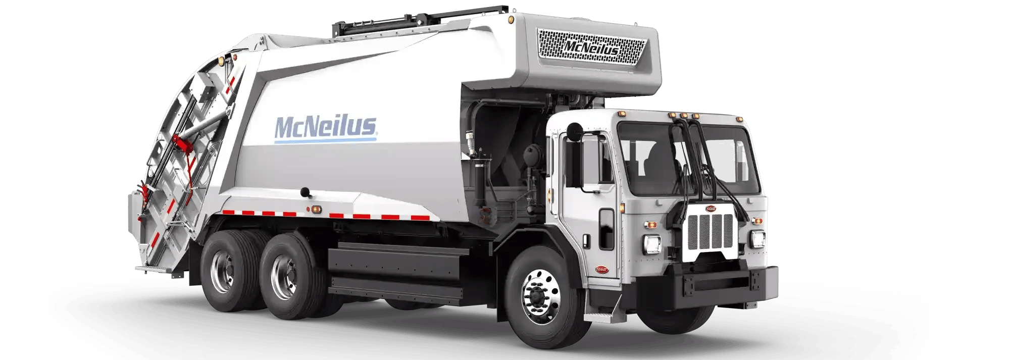 McNeilus rear-loader refuse truck designed for commercial and municipal waste collection, delivering durable performance and efficient sanitation operations.