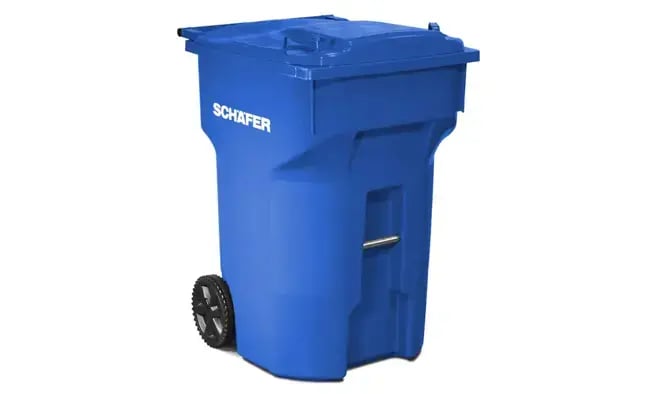 Blue Schaefer M-Cart engineered for reliable material handling and collection in commercial and municipal environments.