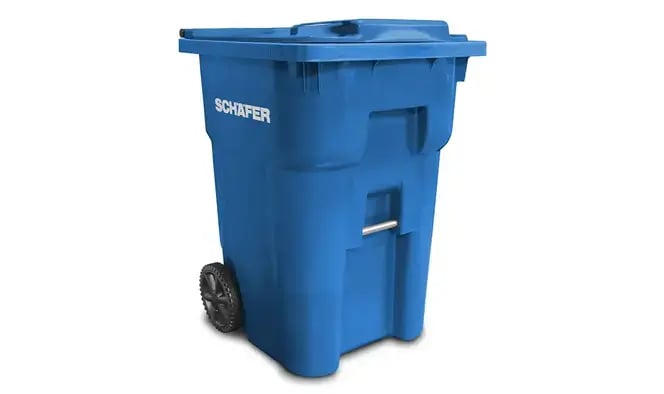 Blue Schaefer waste and recycling cart designed for durable material collection, storage, and efficient waste management operations.