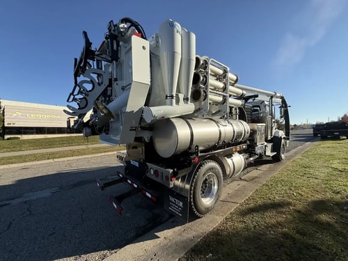 Rear passenger angle of a 2027 vactor 2100i