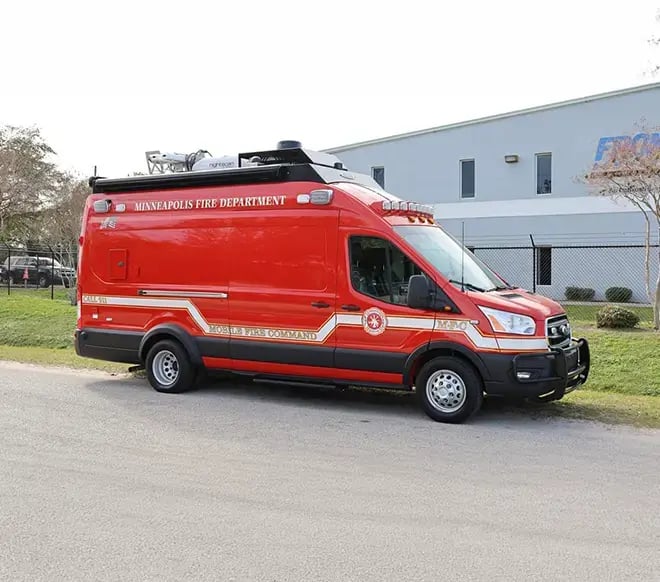 Frontline CRU-22 vehicle configured for responder rehabilitation, incident support, and emergency operations.