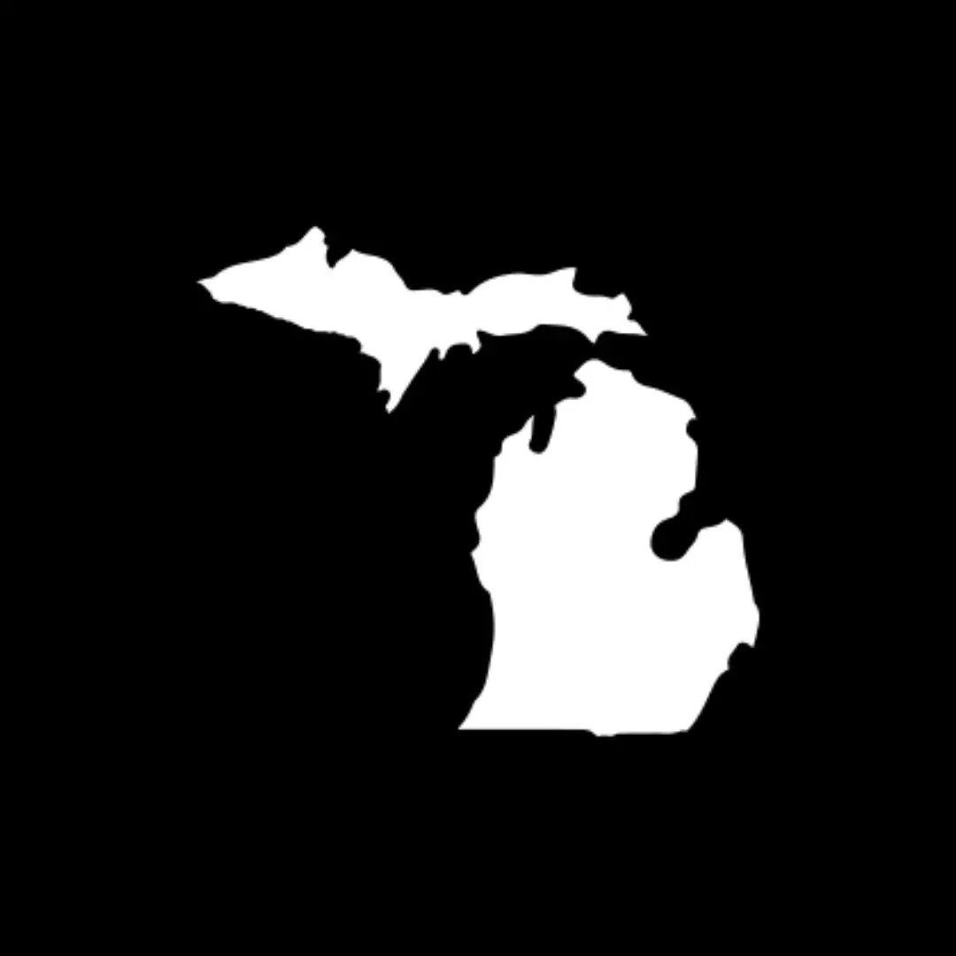 Michigan state map graphic linking to regional equipment sales territories and representative contact information.