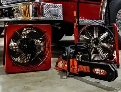 Firefighting ventilation fans and smoke ejectors for positive pressure ventilation, smoke control, and emergency response operations.