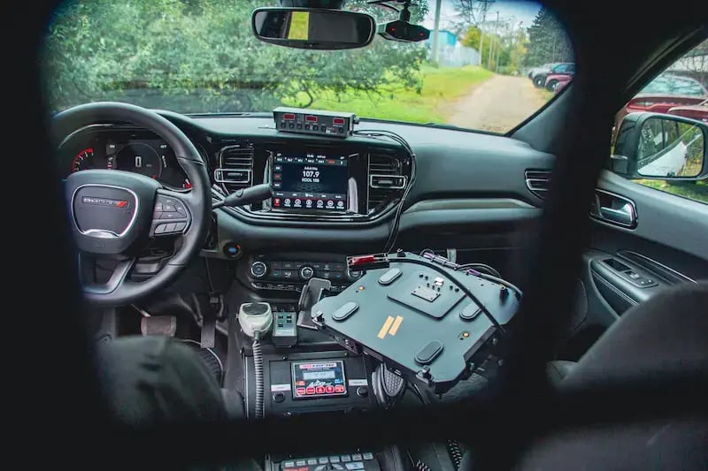 Fully kitted interior for the Oakdale Police Department upfitted squad car