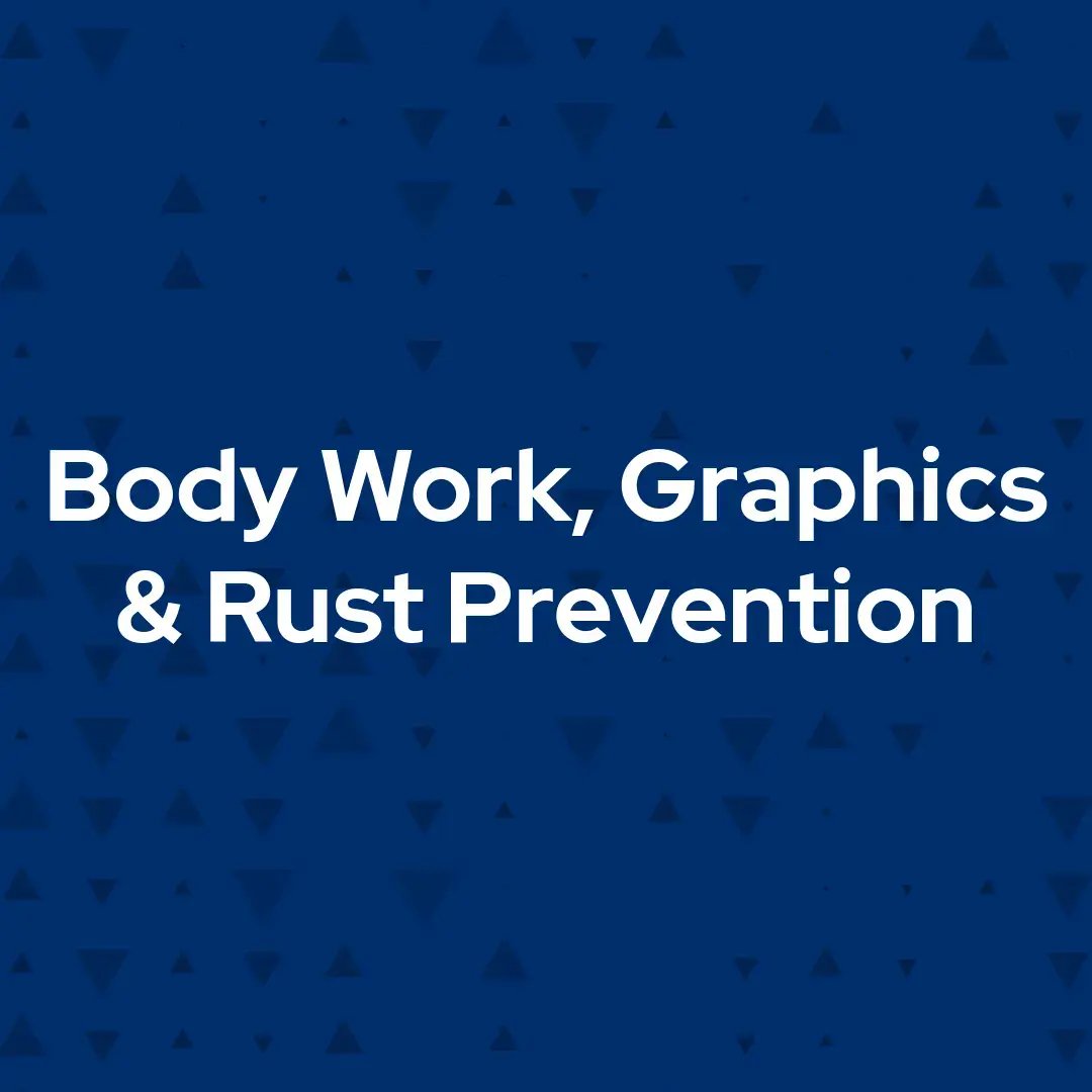 Emergency vehicle body repair, custom graphics installation, refinishing, and rust prevention services for ambulances and public safety fleets.