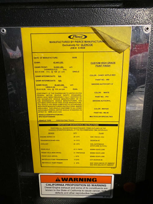 1996 Pierce Saber TM Pumper