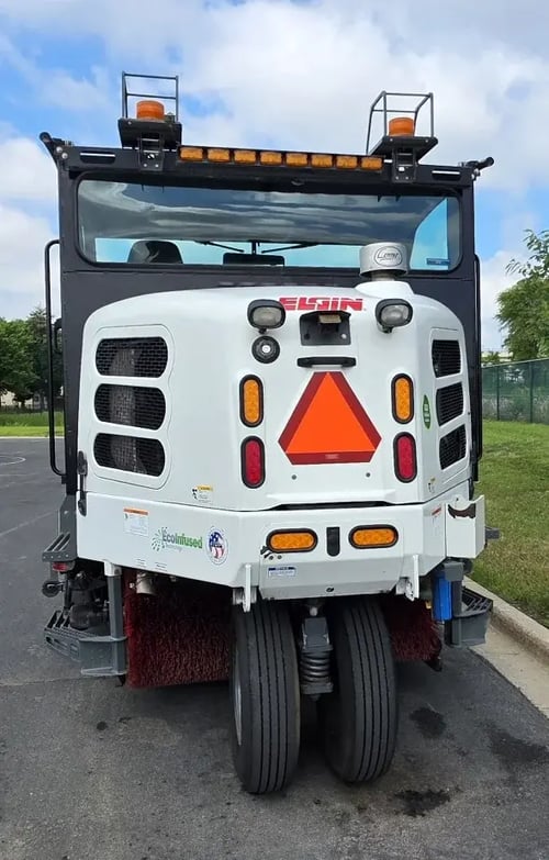 Rear view of the sweeper.