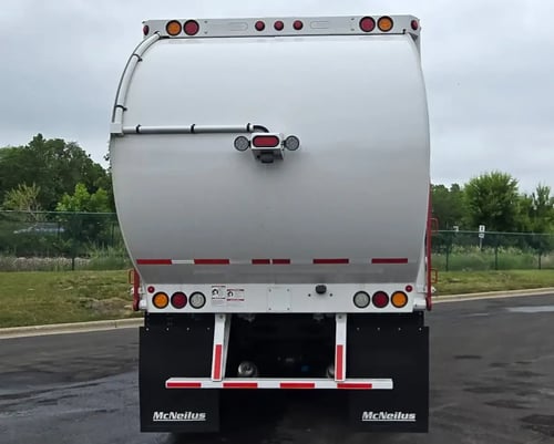 Rear view of 2026 McNeilus Atlantic Commercial 40 yard front loader refuse truck