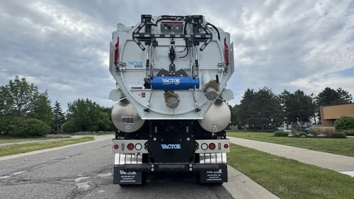 Rear view of new Vactor 2100i PD combination sewer cleaner truck