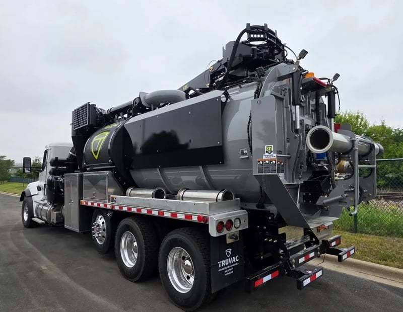 Truvac HXX hydro excavator rear driver side angle view