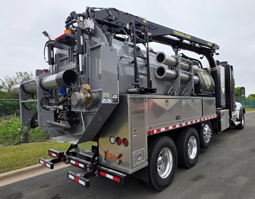 Truvac HXX hydro excavator rear passenger side angle view