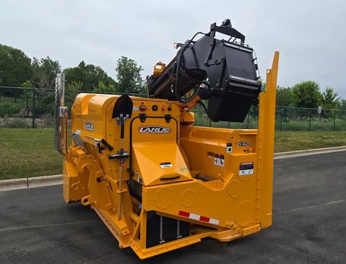 Larue D50 loader-mounted snow blower rear right angle view