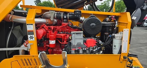 Cummins diesel engine compartment on Larue D50 snow blower