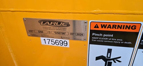Larue D50 snow blower serial number and identification plate