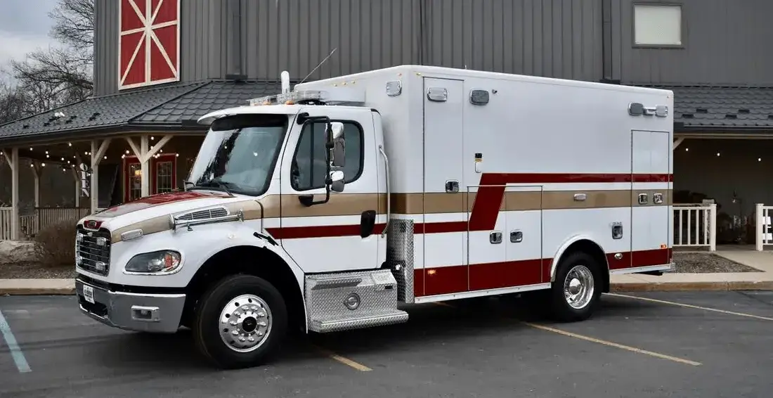 PL Custom Titan M2 ambulance equipped for emergency medical response, patient transport, and EMS operations.