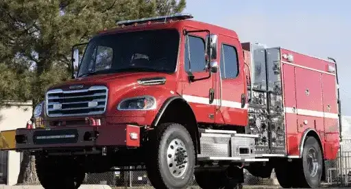 BME WUI Bighorn fire engine engineered for wildland-urban interface response, combining structural firefighting capabilities with off-road wildfire performance.