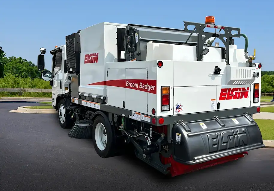 Non-cdl four wheeled sweeper for efficient street maintenance and street sweeping operations