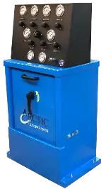 Arctic compressor fill station with control panel