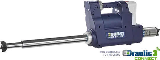 HURST R 522 E3 hydraulic rescue ram designed for vehicle stabilization, dash displacement, and extrication operations.