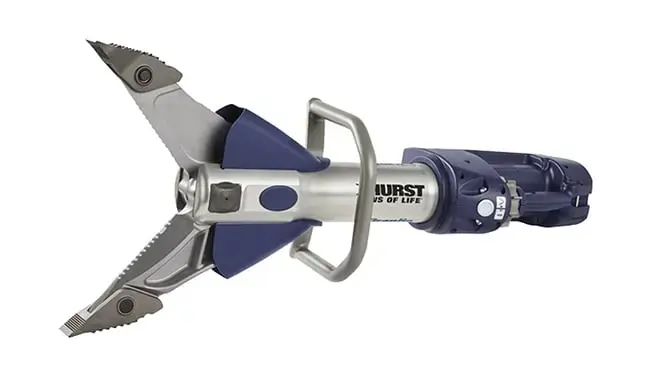 HURST SC 758E2 hydraulic combi tool built for demanding rescue incidents requiring cutting and spreading functions.