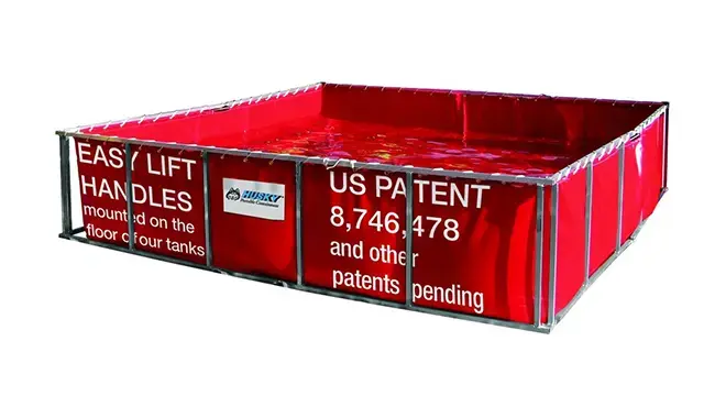 Husky portable container with standard folding frame