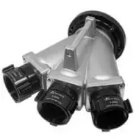 Kochek clappered Siamese connection designed to combine multiple water supply lines into a single outlet.