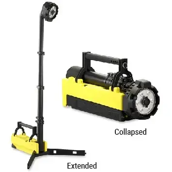Streamlight rechargeable LED Portable Scene Light EXT providing elevated, high-output illumination for large emergency and rescue scenes.