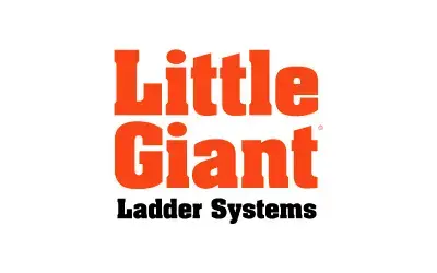 Little Giant Ladder Systems logo featuring bold orange and black lettering, representing ladder and access equipment designed for professional and industrial applications.