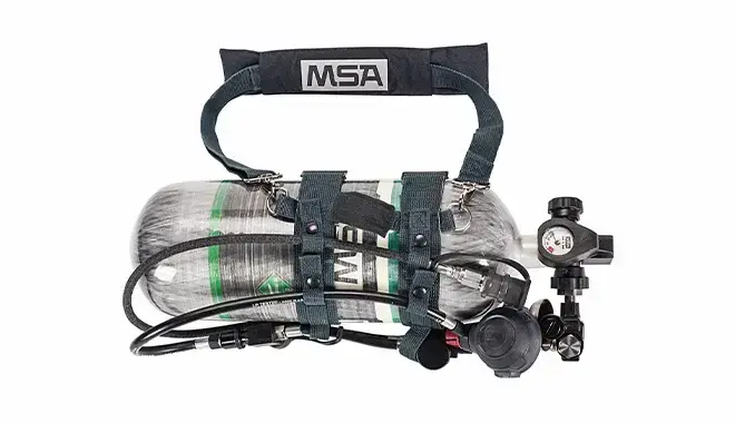 The MSA RescueAire II is a complete system that can provide emergency breathing air for most any victim