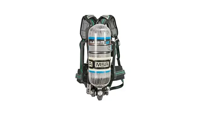 MSA G1 5,500 psi SCBA engineered for extended-duration respiratory protection in structural firefighting and hazardous environments.