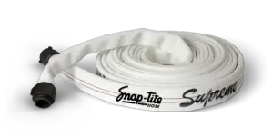 Snap-Tite supreme firefighting hose in white