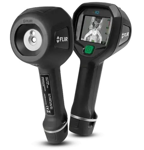 FLIR K2 compact thermal imaging camera designed to improve firefighter visibility, hazard detection, and situational awareness in smoke-filled environments.