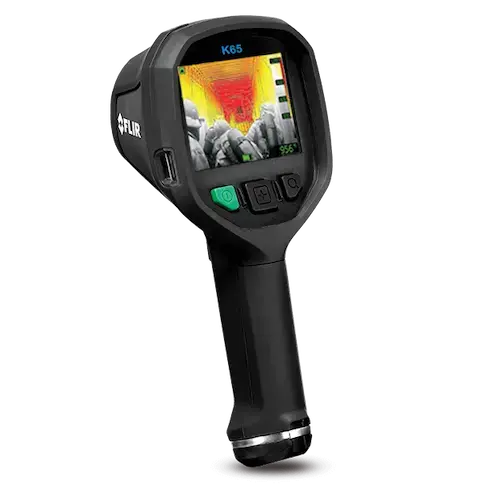FLIR K65 NFPA-compliant thermal imaging camera providing reliable heat visualization for firefighting, overhaul, and rescue operations.
