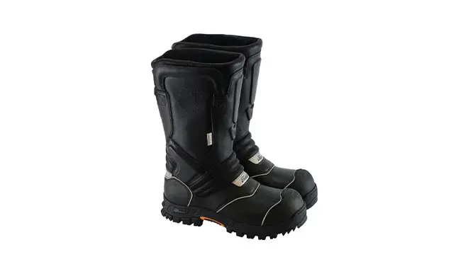 Thorogood QR14 structural leather boots designed for firefighter safety, traction, and all-day comfort.