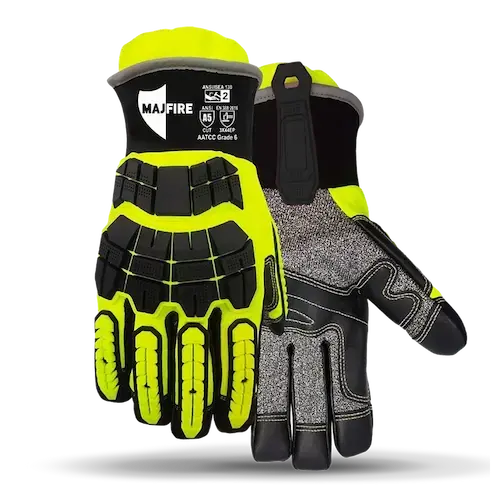 Majestic MFA15B extrication gloves with a bloodborne pathogen barrier delivering cut protection, dexterity, and responder safety.
