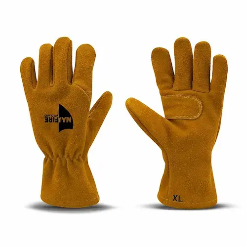 Majestic MFA84 wildland firefighting gauntlet gloves providing extended wrist protection, comfort, and heat resistance.