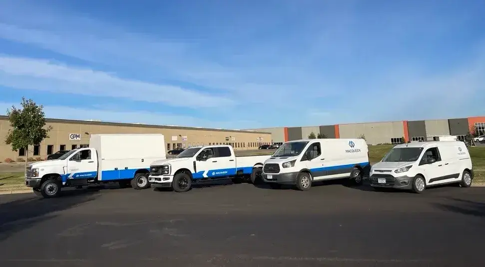 MacQueen service vehicle for quick and efficient mobile service and support for all your equipment